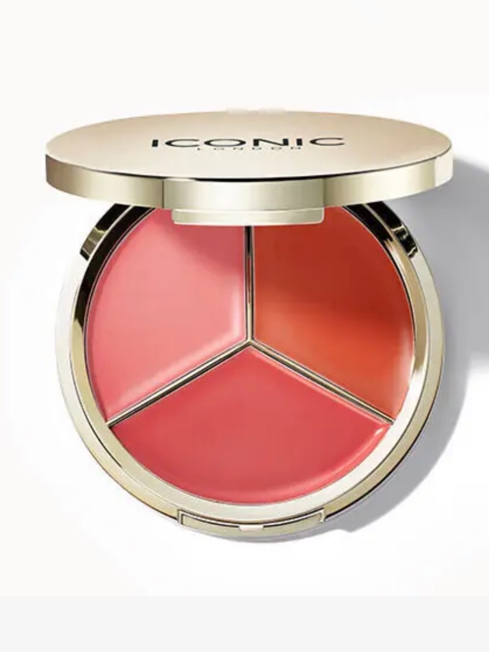 ICONIC London Cream lip and cheek Blush Trio - Coral, Pink & Warm Rose